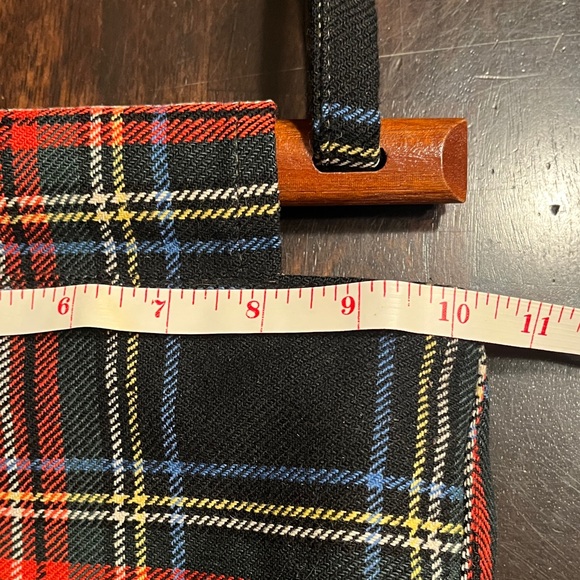 Vintage Brown’s of Bermuda Wood-Handled Plaid Bag - Picture 5 of 13